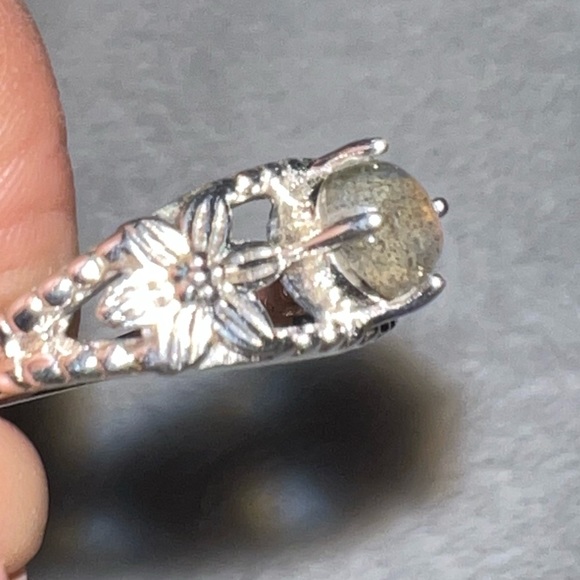 925 silver labradorite floral ring size 8.50 - Picture 4 of 9